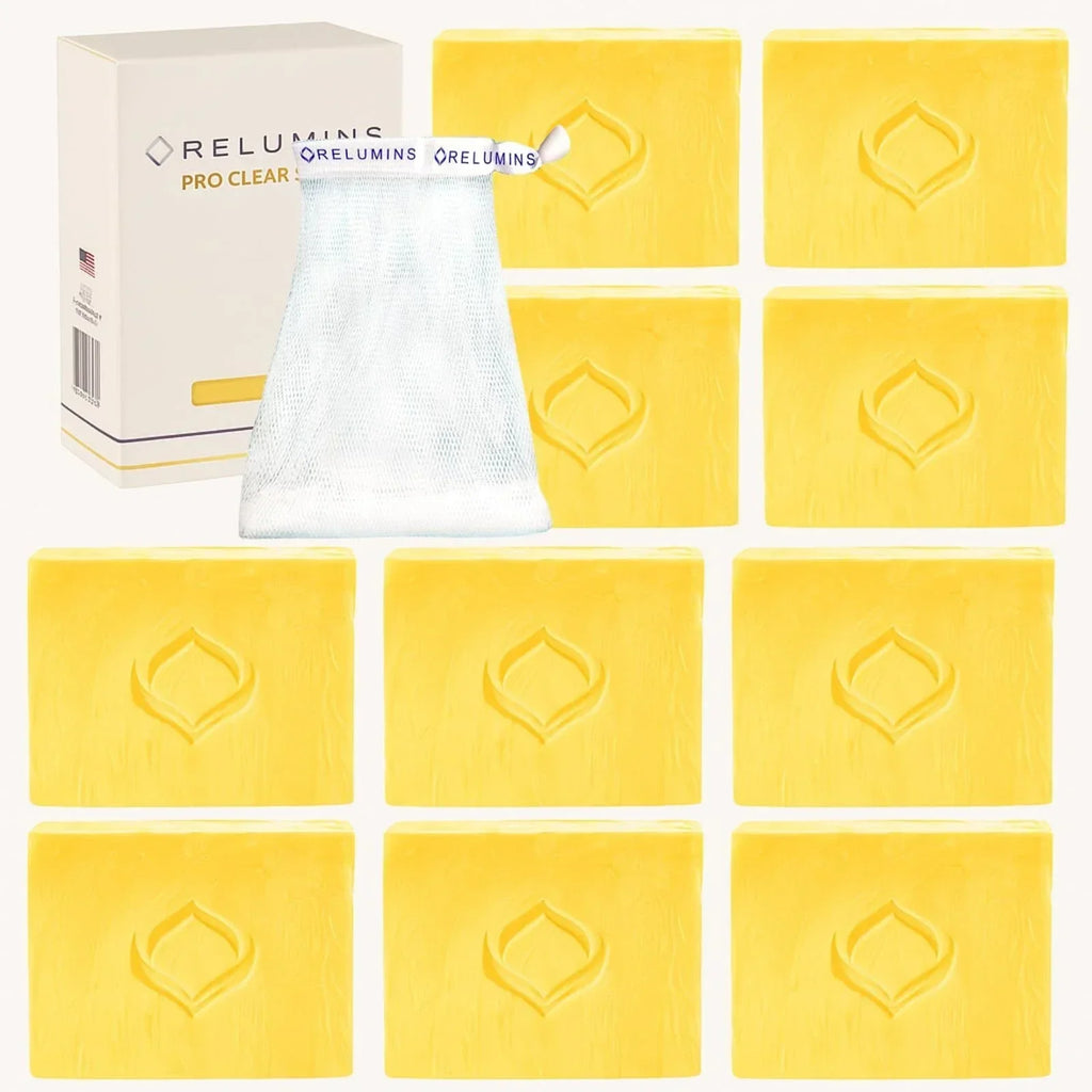 Relumins Professional Clear Soap with Salicylic Acid 10 Bars w/ Free Net