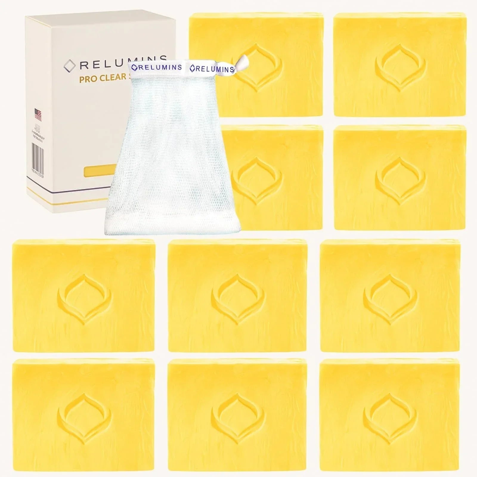 Relumins Professional Clear Soap with Salicylic Acid 10 Bars w/ Free Net
