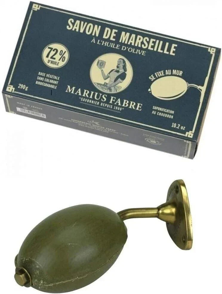 Marius Fabre Olive Oil Soap on Rotary Holder for Wall-Mounted Marseille soap...