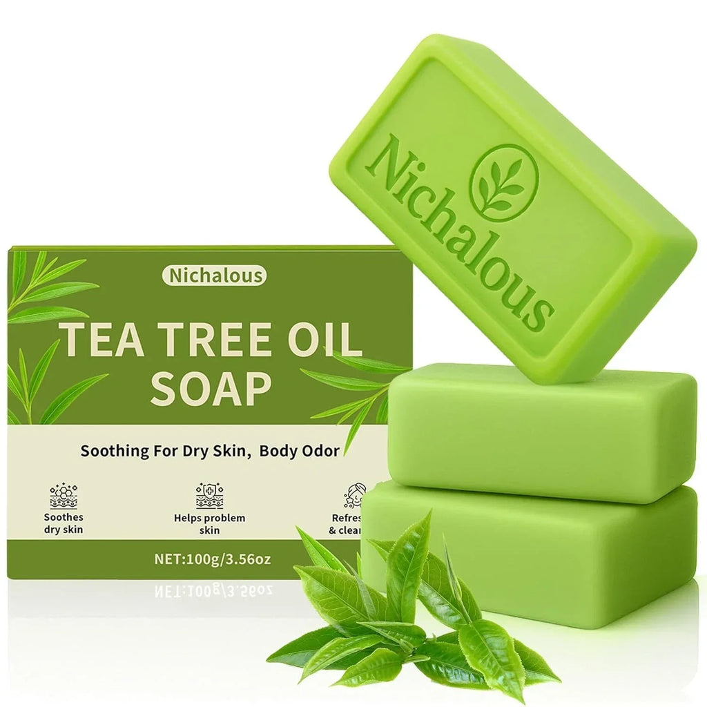 Loravey Tea Tree Soap, Purifying Body Soap Bar with Tea Tree Oil & Coconut