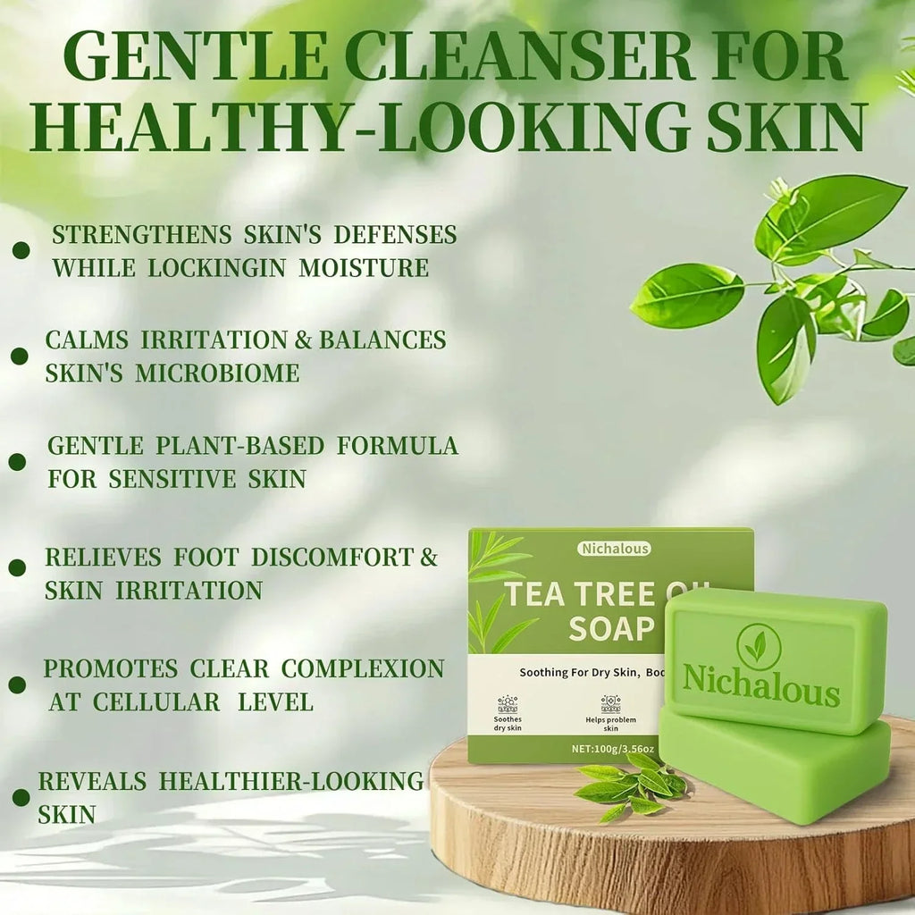 Loravey Tea Tree Soap, Purifying Body Soap Bar with Tea Tree Oil & Coconut
